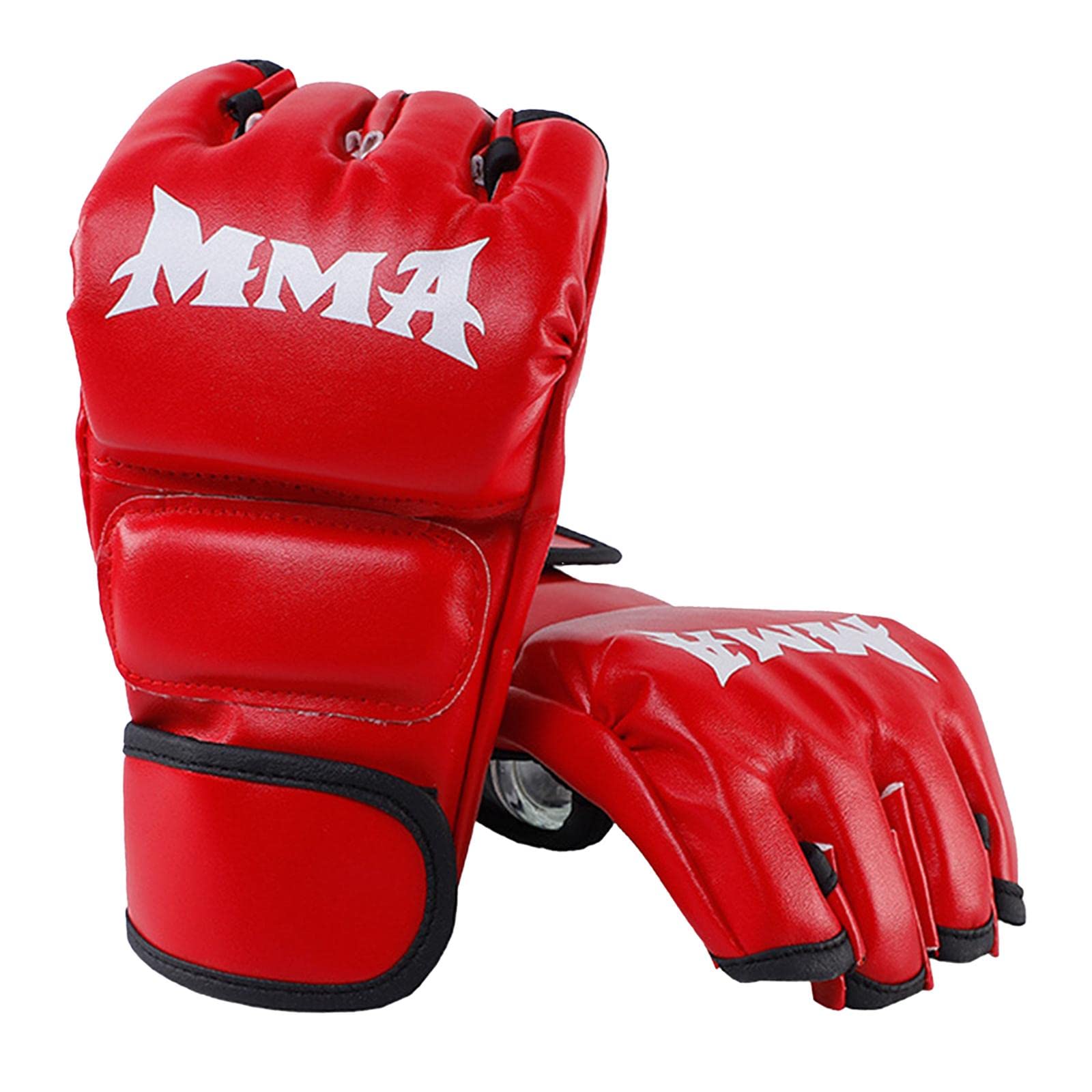 Club Bollywood®Boxing Gloves Half Finger Open Palms for Grappling Sparring Adult Uni Red| Boxing & MMA | Gloves - Boxing|2 Boxing Gloves-image-3
