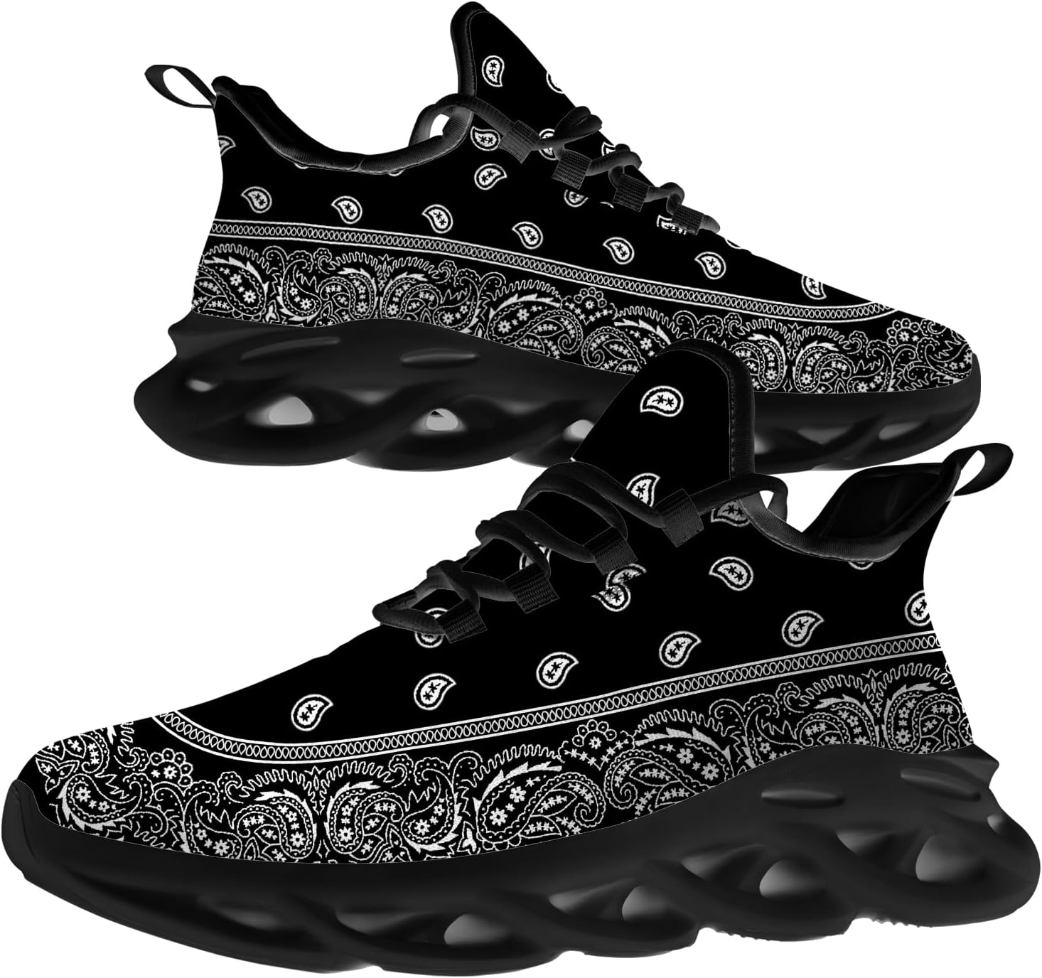 Running Shoes for Men Women Custom Paisley Sneakers Add Name Lightweight Walking Tennis Shoes Gifts for Men Women