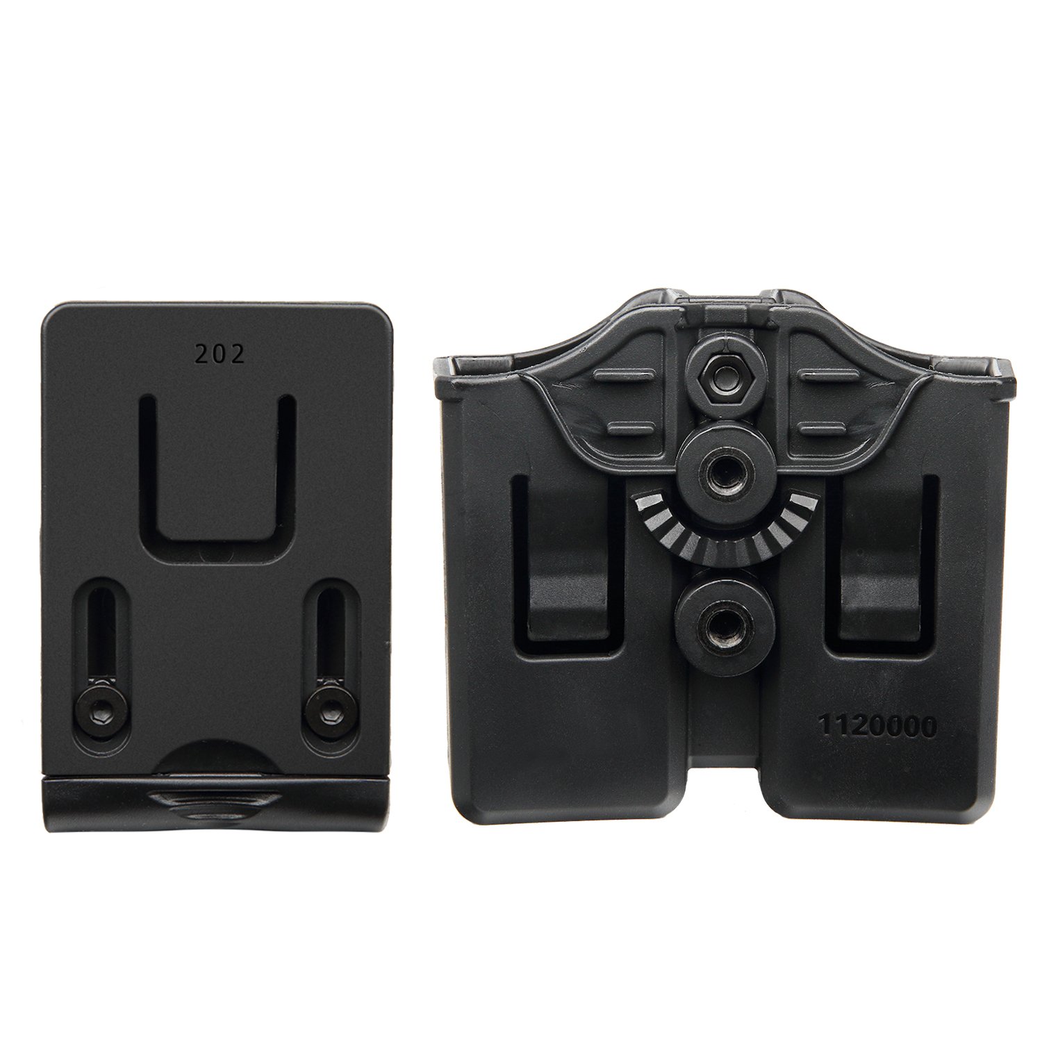 efluky Borsa portariviste universale con clip per pistola adatta per Walther P99/HK/CZ/Glock 17 19/Sig Sauer/9 mm Softair Magazine Holster, Belt Clip regolabile a 60°