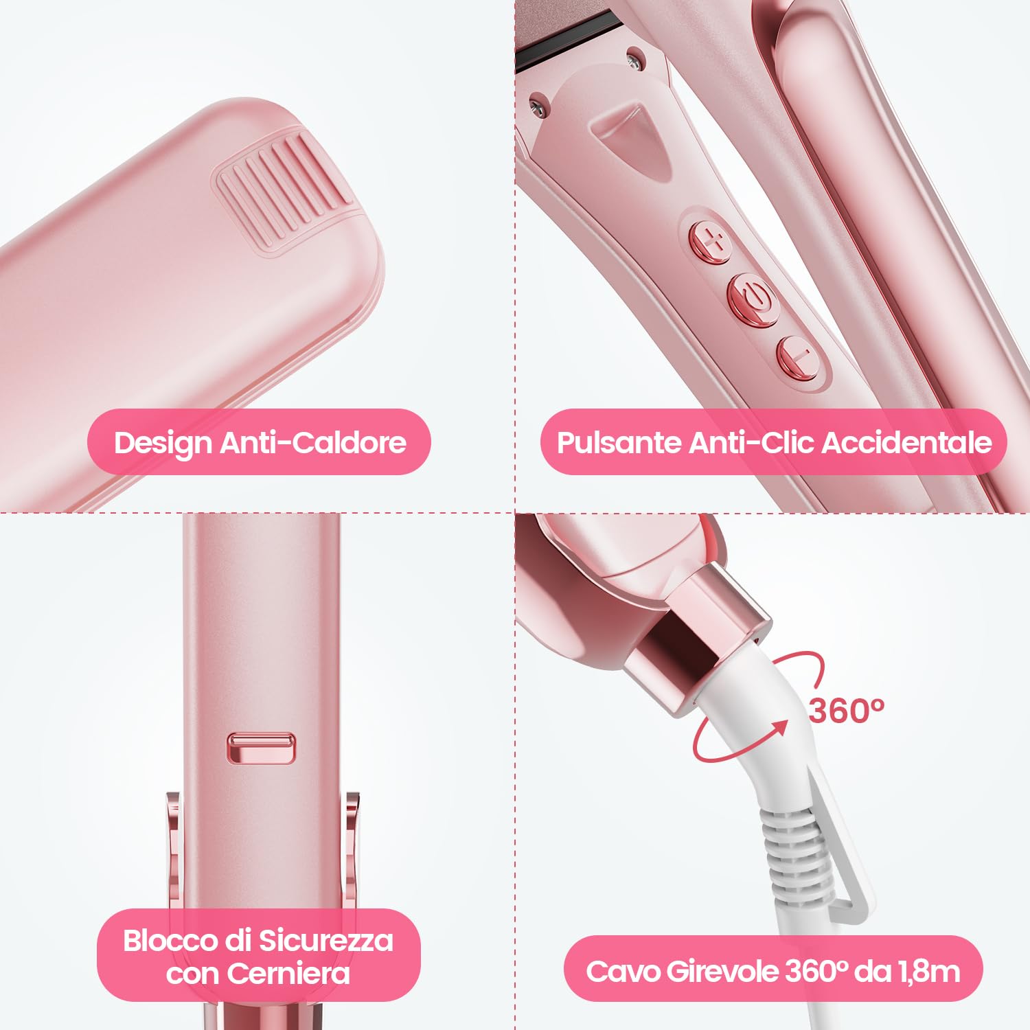 Dekuri piastra capelli, piastra larga 42 mm, piastra per capelli in ceramica a base d'acqua senza attrito per capelli lisci e setosi, piastre capelli professionale per donne