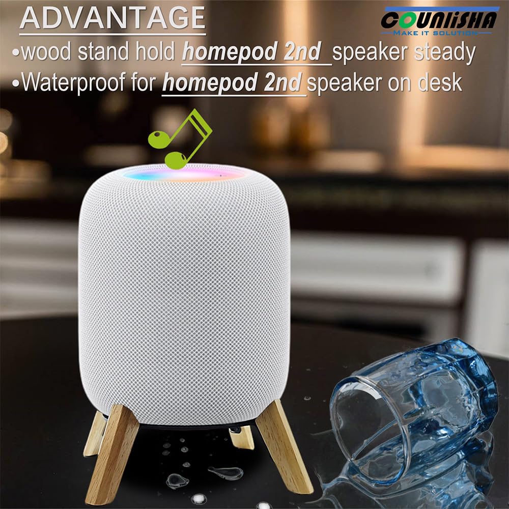 Real Wood Stand for HomePod 2nd Gen, Tripod Mount Holder White Oak