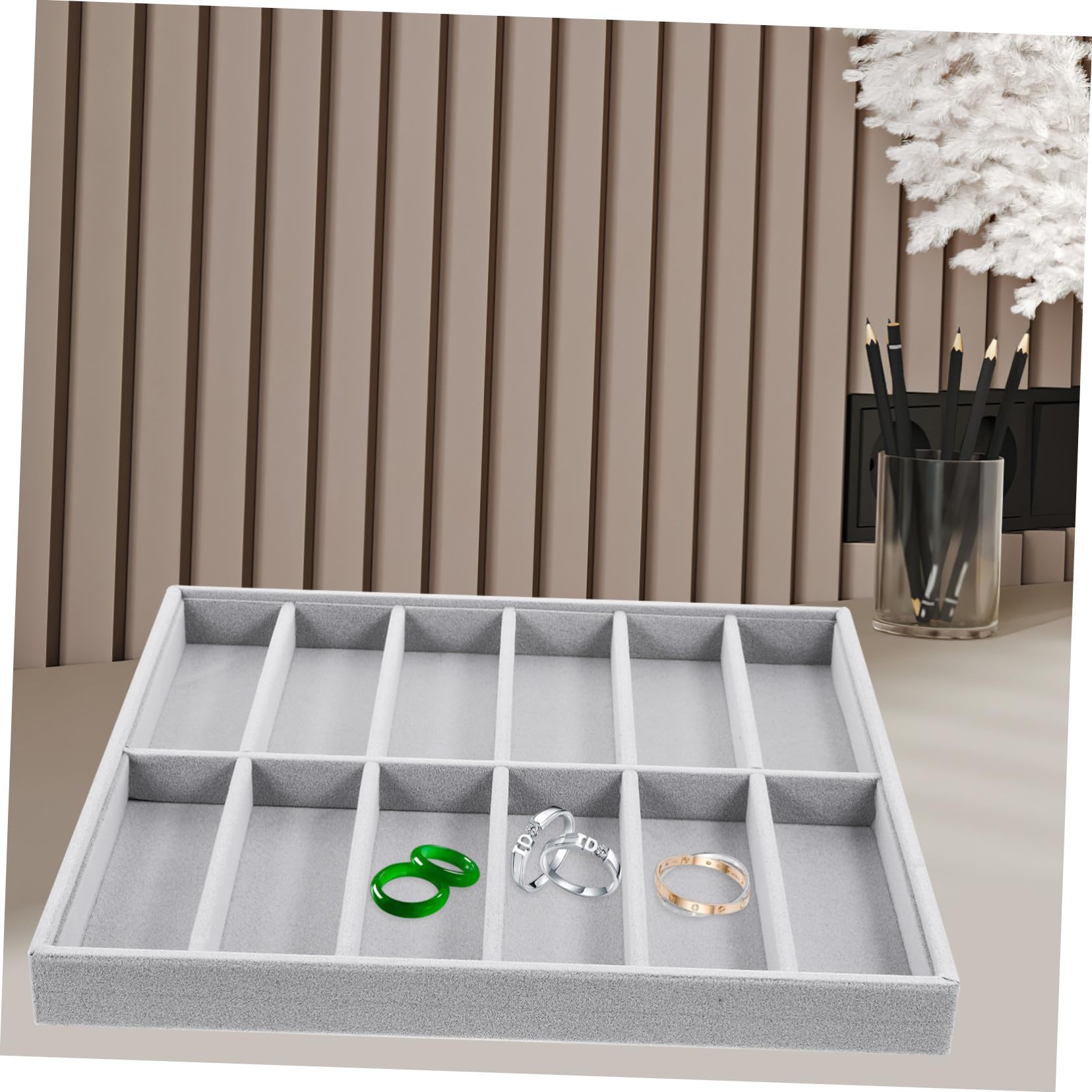 GALPADA Graues Brillen-organizer Tray aus Strapazierfähigem Filz für Sonnenbrillen und Schmuck Stapelbar Vielseitige Aufbewahrungsbox für Brillen und Accessoires Praktisches