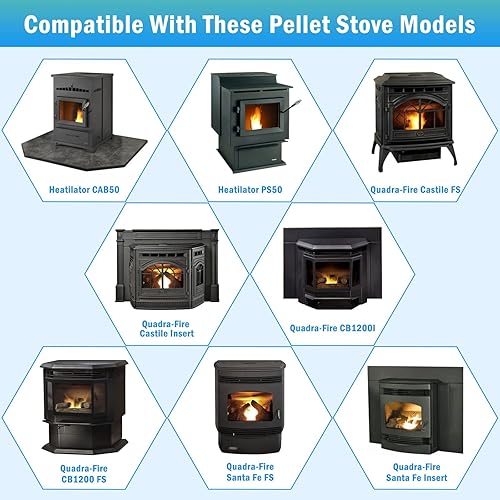 Miniatura 2 de Adviace Motor de alimentación de barrena 812-4421 para QuadrafireQuadra-Fire Classic Bay 1200, Castilla, Santa Fe, motor de barrena de 2.4 RPM para