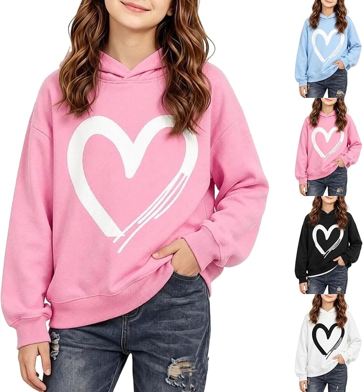 fartey Girls Sweatshirt Zip Up Fleece Pullover in 01 Pink