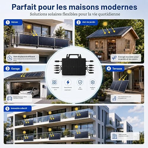 Micro-onduleur 2250W avec WiFi, 4 MPPT, IP67, kit Solaire Balcon - 6