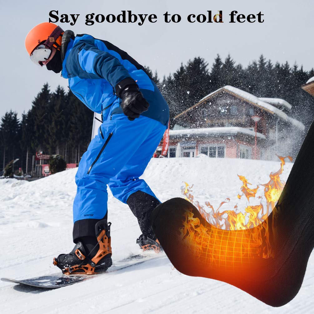Sun Will Socken Beheizbar Damen/Herren Fußwärmer Elektrisch 7.4V 2200mAh Wiederaufladbare Skisocken Wintersport Aussen Wärmesocken für Fischen Wandern Radfahren Verhindern Arthritis Raynaud-Syndrom