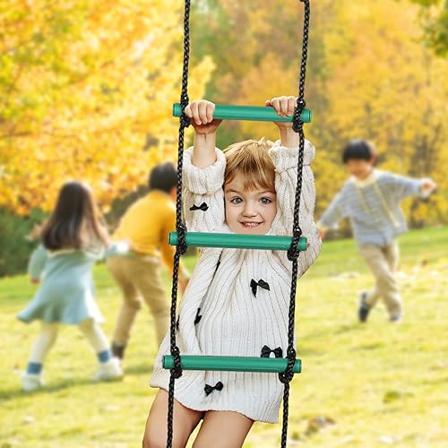 Miniatura 5 de Escalera de cuerda de escalada para niños, accesorios de entrenamiento de escalada, accesorio para patio de recreo para interiores y exteriores,