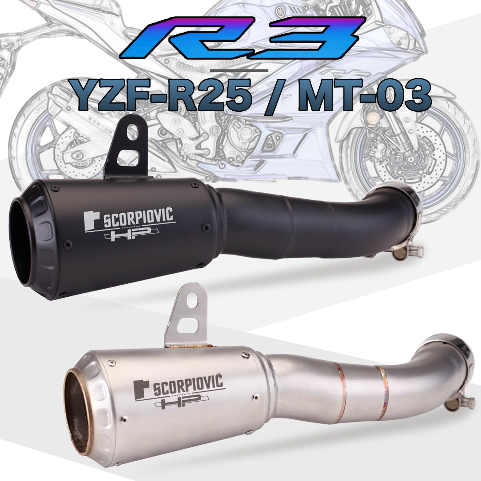 Amazon | 【MOTOR KANTO】 yzf-r25 マフラー YZF-R3 MT-25 MT-03