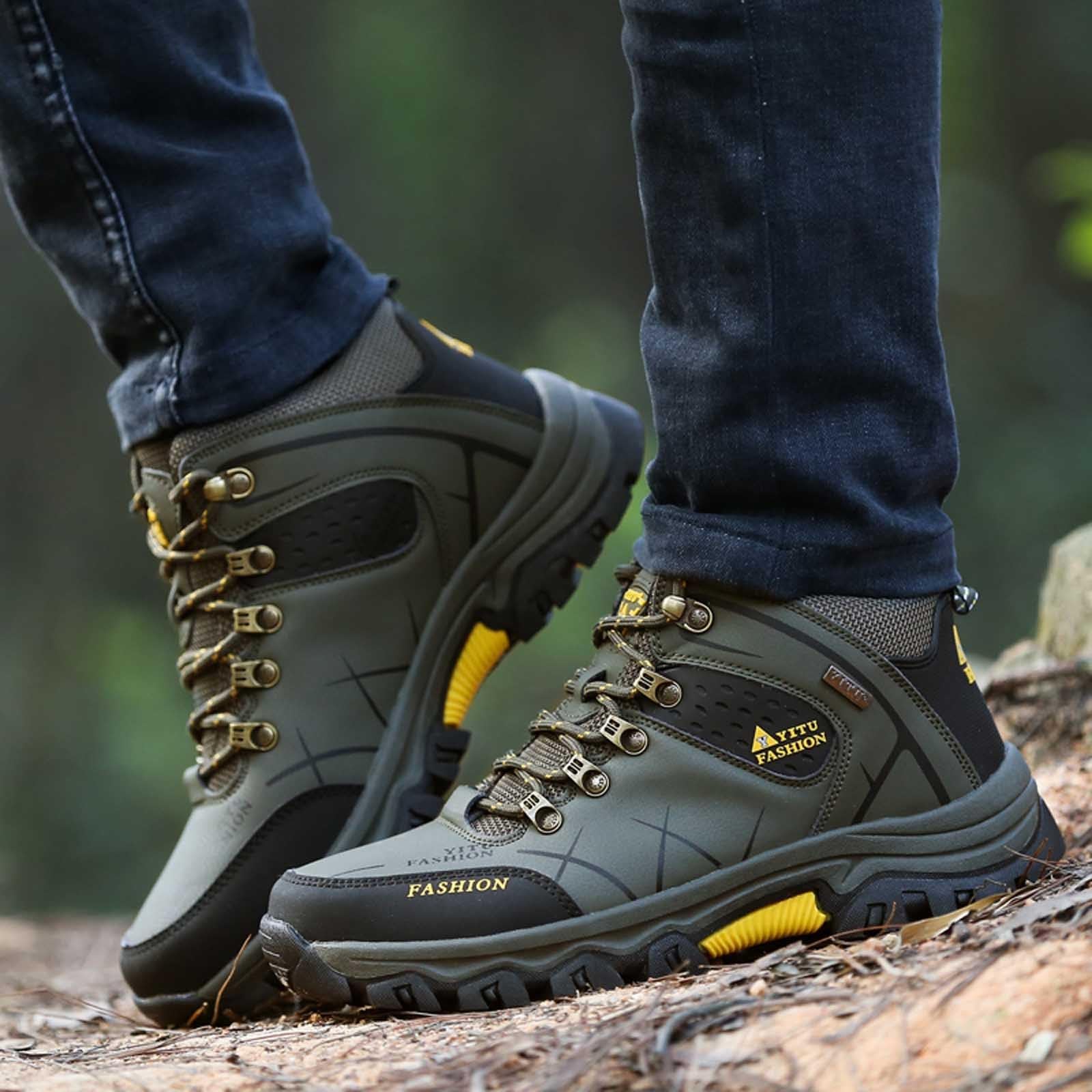 Générique Bottes Randonnée Montantes Cuir Chaudes, Chaussures Extérieur Trekking – Modèle Durables Aventure Homme, Idéal pour Hiver Et Grand Froid