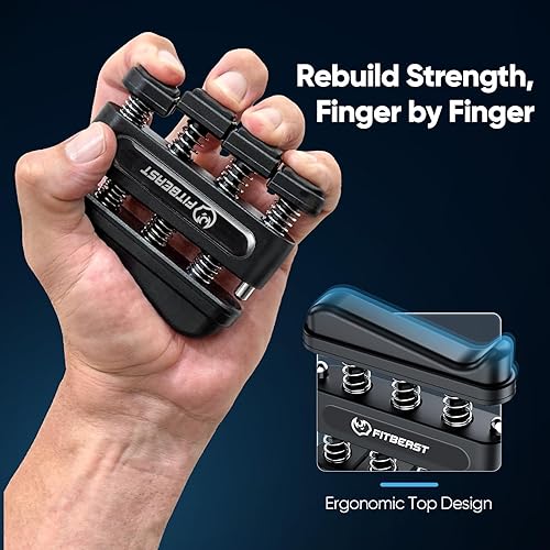 Miniatura 5 de FitBeast Juego de probadores de fuerza de agarre con herramientas de fortalecimiento de manos  Seguimiento del progreso, fortalece la fuerza y apoya