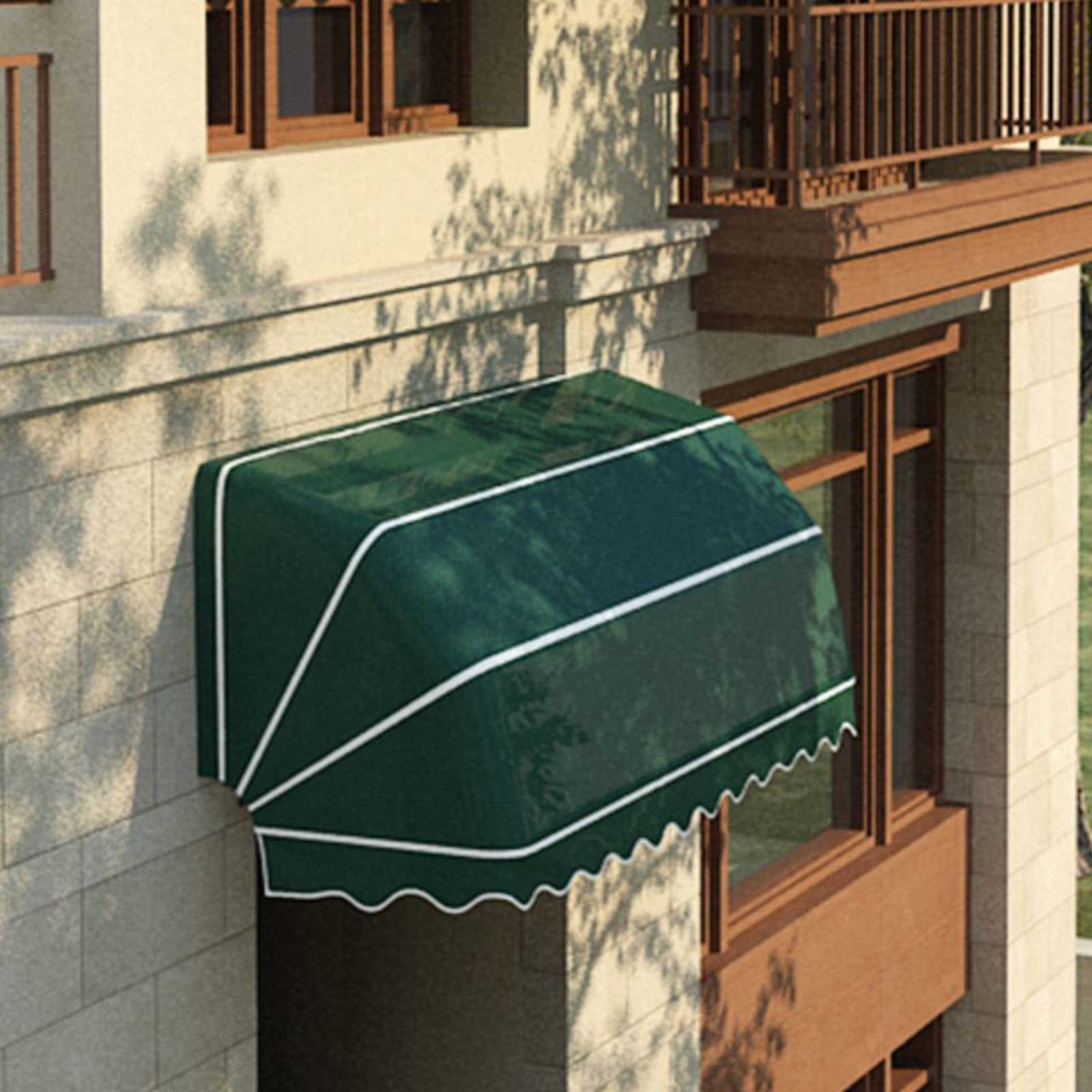 Toldo exterior estilo francés de poliéster impermeable para ventanas grandes