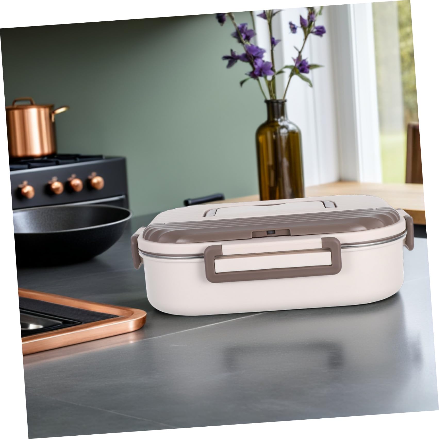 Edelstahl Lunchbox Fächer Auslaufsicher Doppelstöckig Bpa-frei Lunchbehälter für Schule Büro Reise Picknick Langlebig und Mikrowellengeeignet