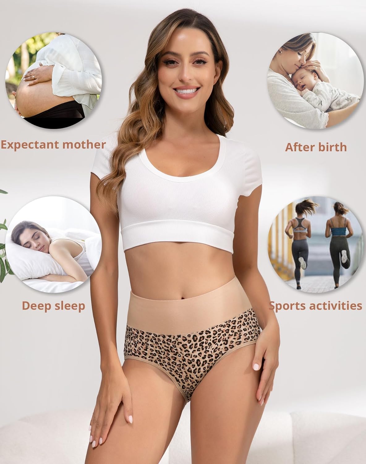 INNERSY Women's Underwear Cotton Soft Underwear High Waisted Breathable Briefs 5 Pack - Image 4