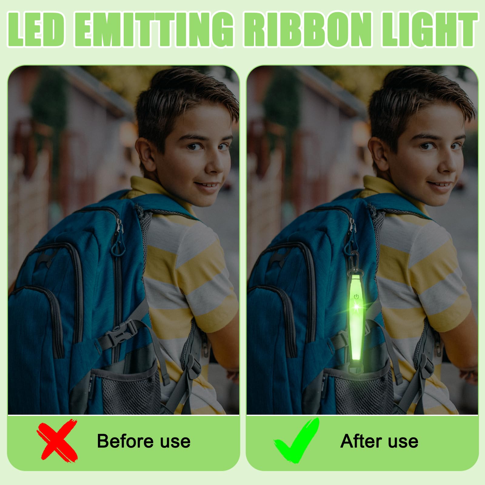 Voyants LED Clignotants Pour Cartable - Lot De 4 - 3 Modes étanches IP65 - Sécurité Enfants