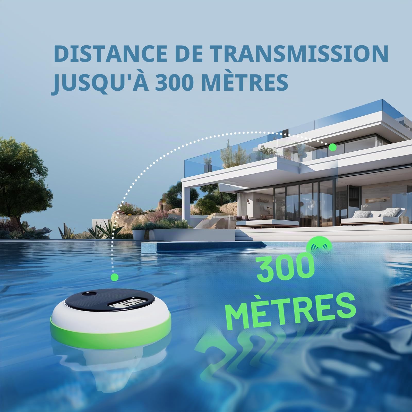 Inkbird Thermomètre Piscine Solaire, IP68 Étanche, Connexion Sans Fil