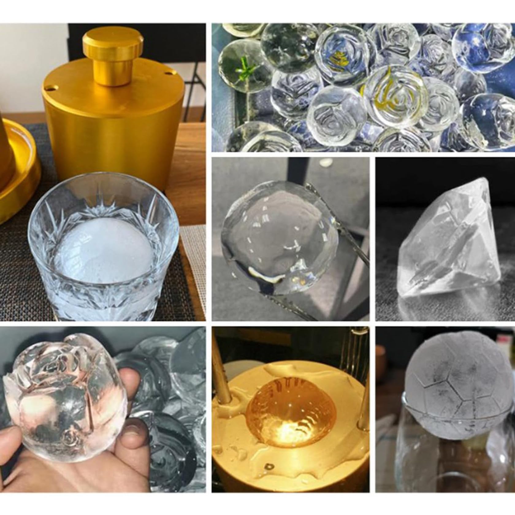 Runde Kugel-Eiswürfelform, 50 mm, Eiskugelform für Gefrierschrank, Aluminium-Cocktail-Eispresse