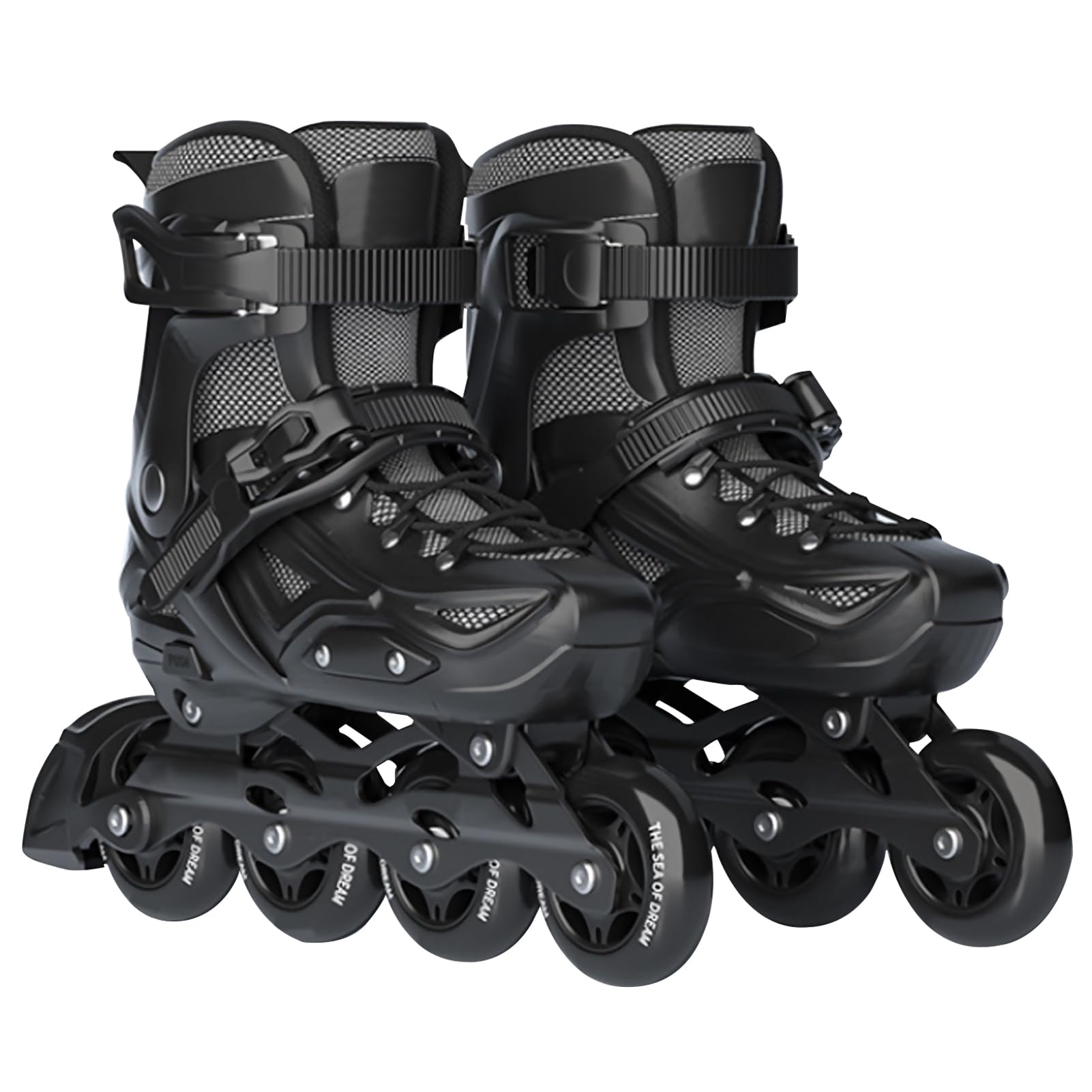Beauenty Size Adjustable Inline Roller Skates for Boys Girls, Light Up Wheels Roller Skates All Round Impact Resistant Shell for Kids Teens Adults