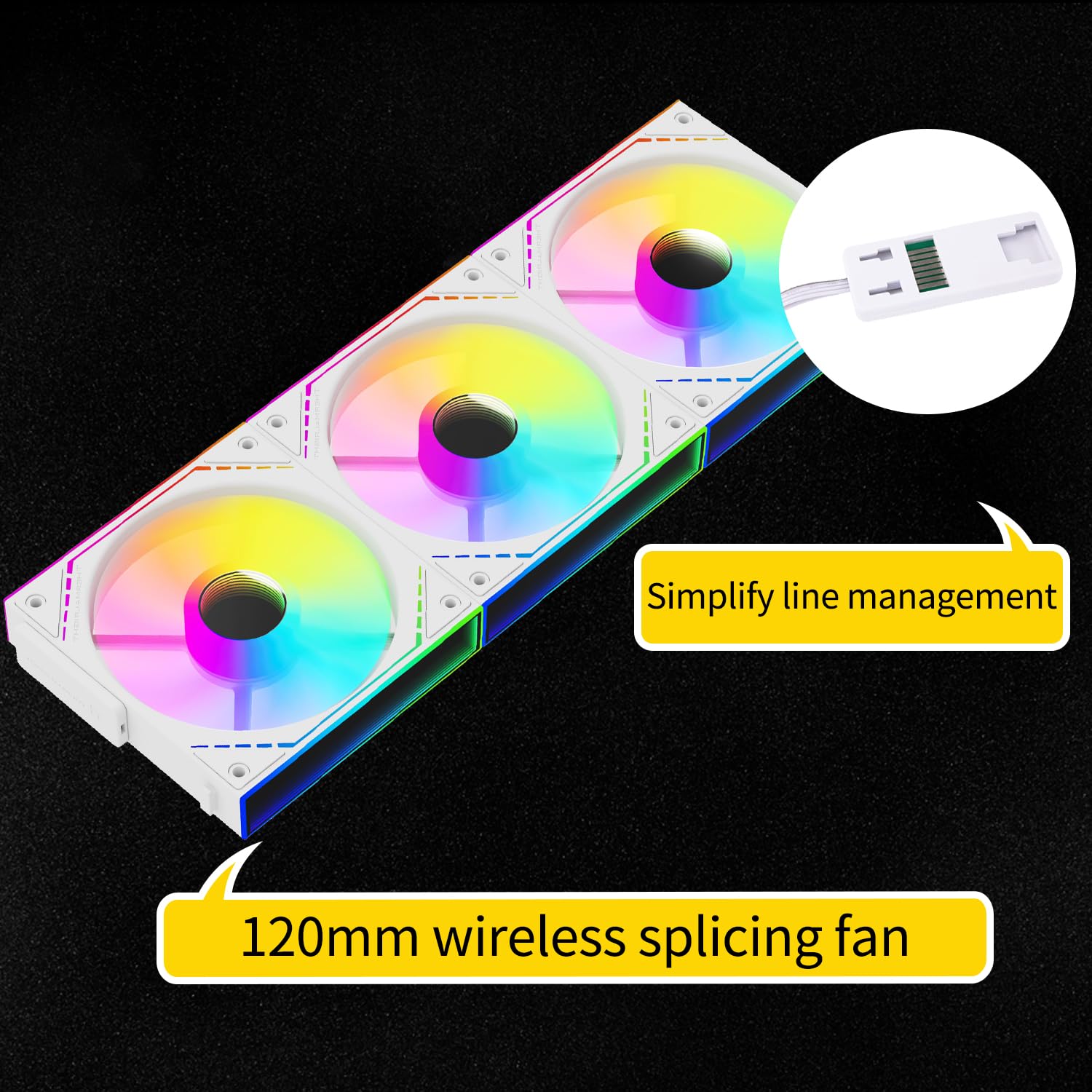 Thermalright TL-M12QRW-S X3 Wireless Splicing Reverse Case Fan-120mm Quiet,Infinity Mirror ARGB Lighting Effects,New Power Chip Module Simplifies Wiring Management,3-Packs Building Blocks Fan