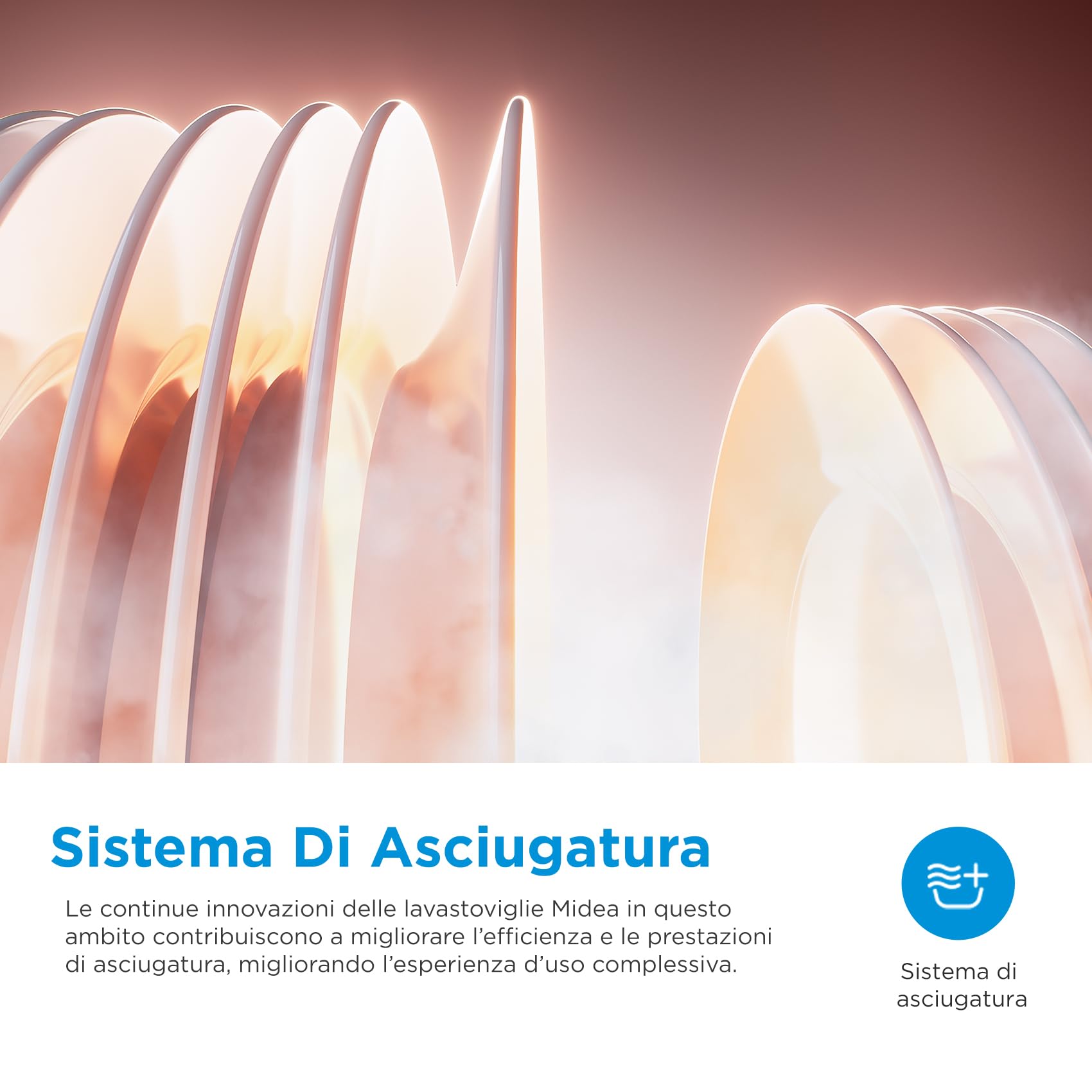 Midea MDWPF1333CW-WD-EU Lavastoviglie Libera Installazione con 13 coperti, 8 Programmi, Partenza Ritardata, Funzione di Mezzo Carico, Asciugatura Extra - Bianco