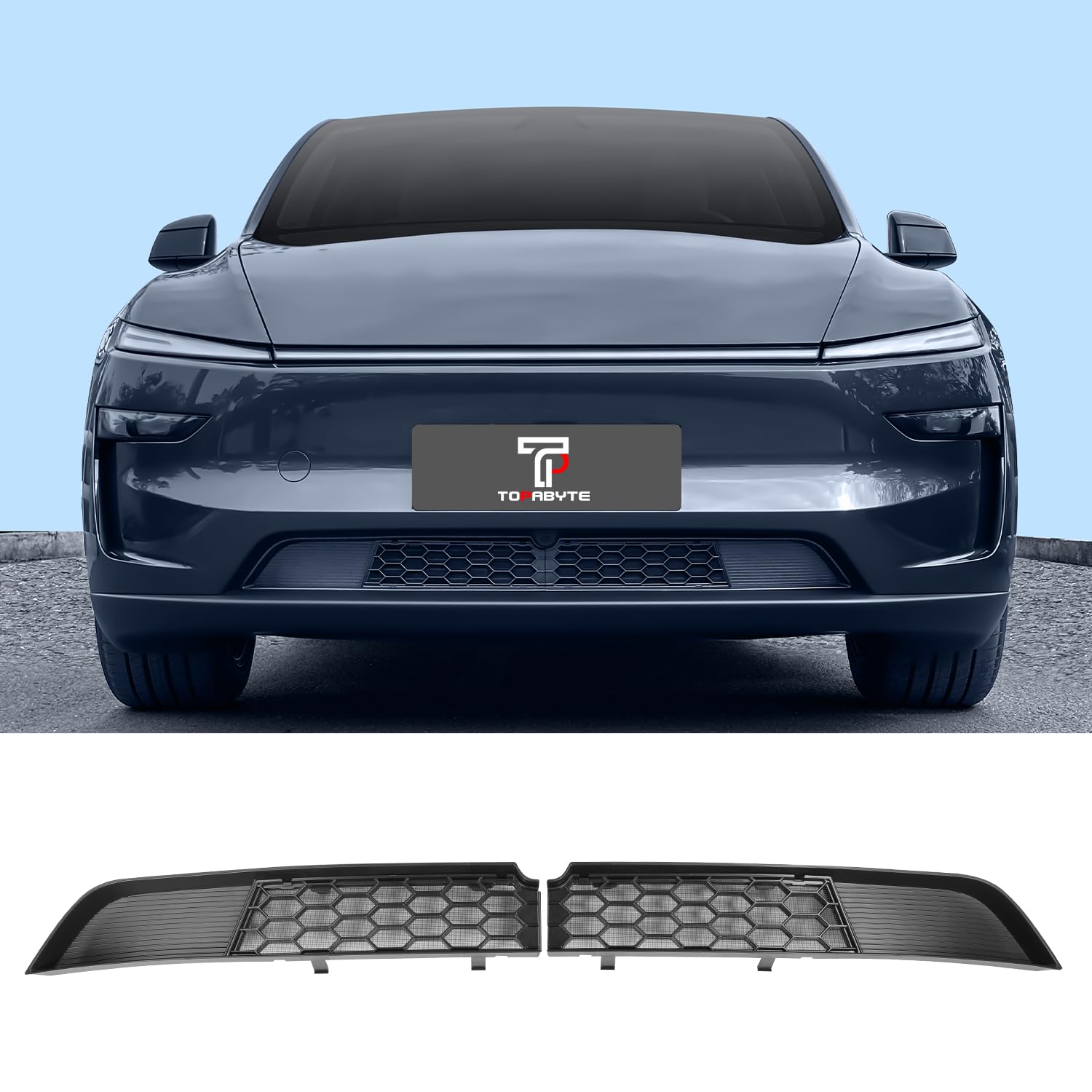 TOPABYTE Grill Mesh Insert for Tesla Model Y Juniper 2025 2026 Car Lower Bumper Segmented Net, Front Air Inlet Vent Grille Grid Cover for New Model Y Juniper Launch Series Accessories