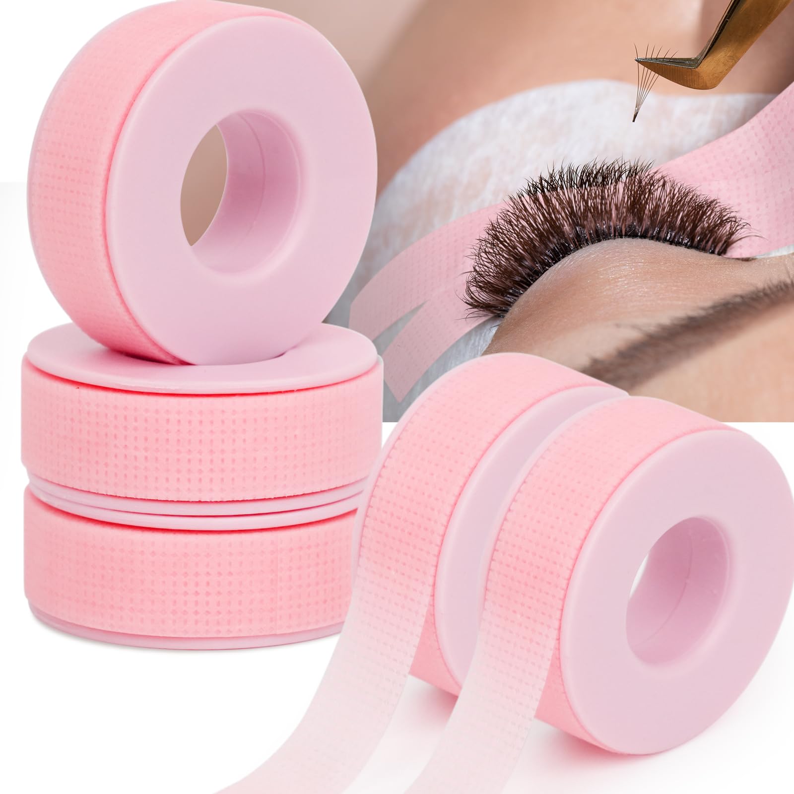 Nastro per Ciglia in Silicone per Estensioni Ciglia - Facile da Staccare, per Pelli Sensibili, Microforato e Traspirante - Per Make Up, Labbra, Ombretti, Fai da Te e Salone - EMEDA