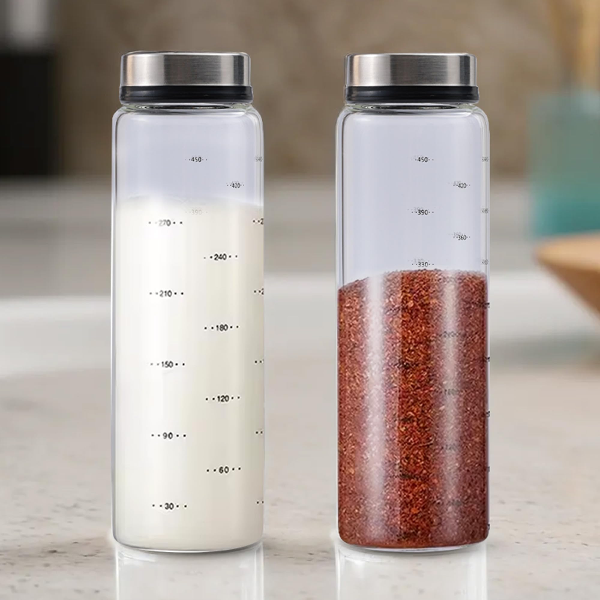 The Better Home Glass Salt & Pepper Shakers Set- Black & White | Moisture-Proof Seasoning Shakers with Handle | Perfect Pour Holes for Kitchen Dining Table Restaurant (Pack of 1) — Amazon image 10