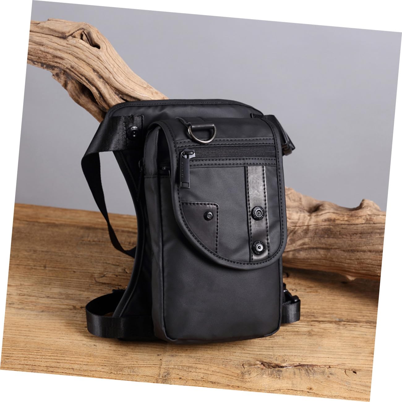 Riñonera Multifuncional para Hombre Negra de Tela Oxford | Correa Ajustable, Estilo Cómodo y Moderno, Adecuado para Uso Diario y Actividades al Aire Libre