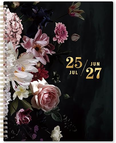 Agenda mensual 2025-2027, 9 x 11 pulgadas, agosto 2025 a junio 2027, calendario mensual grande de 2 años 2025-2027 con pestañas, encuadernación de