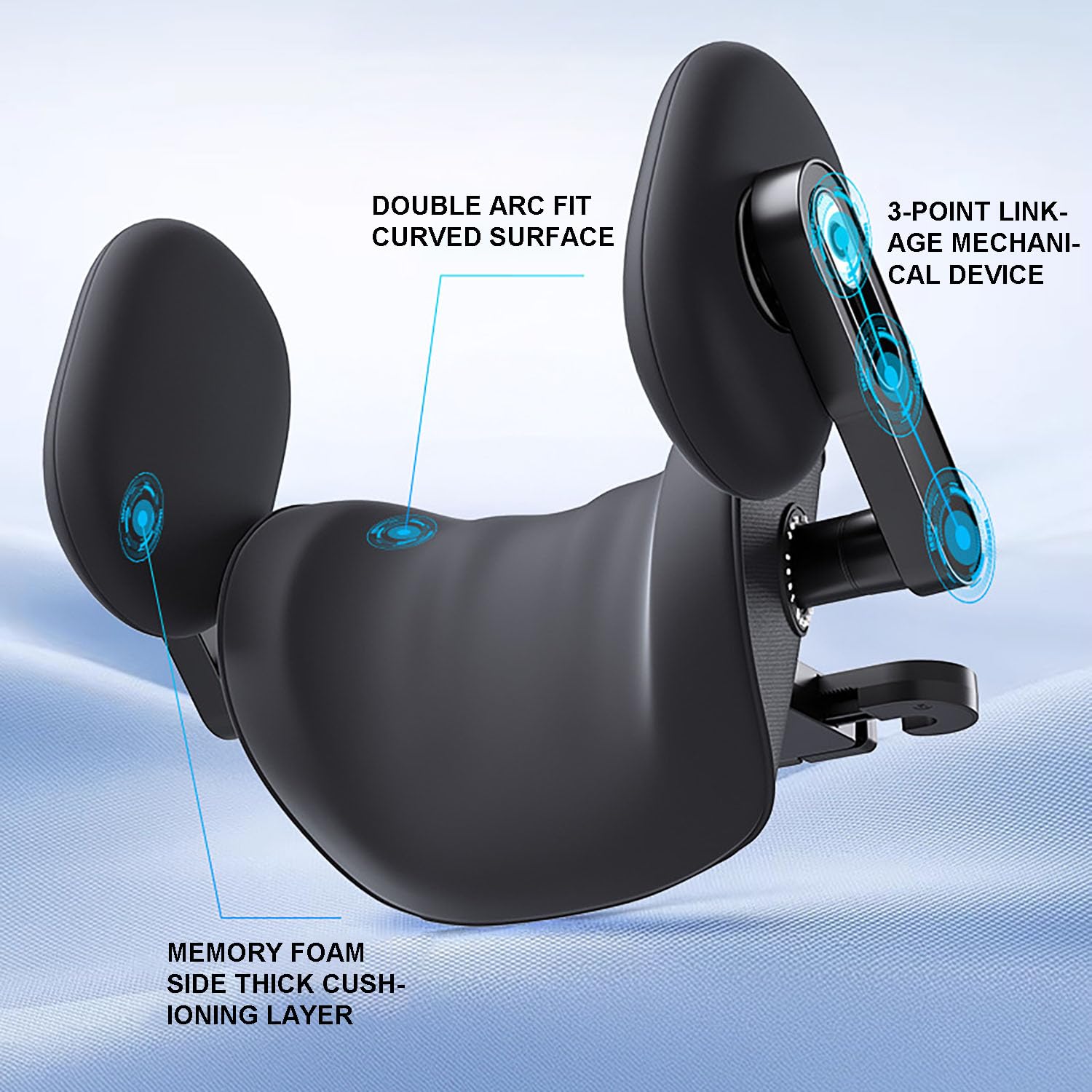 Almohada multifuncional para reposacabezas de coche, soporte lateral para descompresión de cabeza y cuello, comodidad para asiento de coche