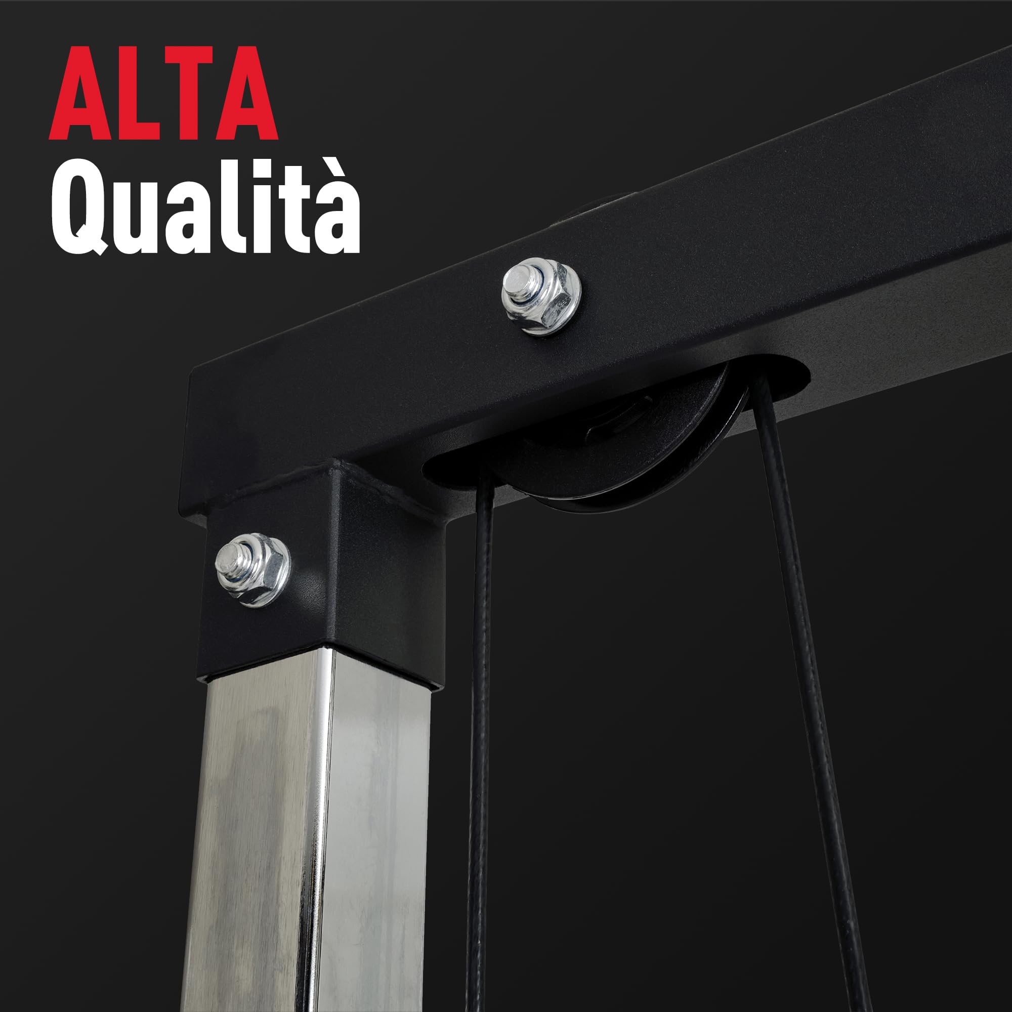 Ultrasport Newest edition - Torre di trazione, robusto sistema a fune con puleggia silenziosa, stazione di trazione, per la casa, con asta per tricipiti e asta per bicipiti, peso utente fino a 100 kg