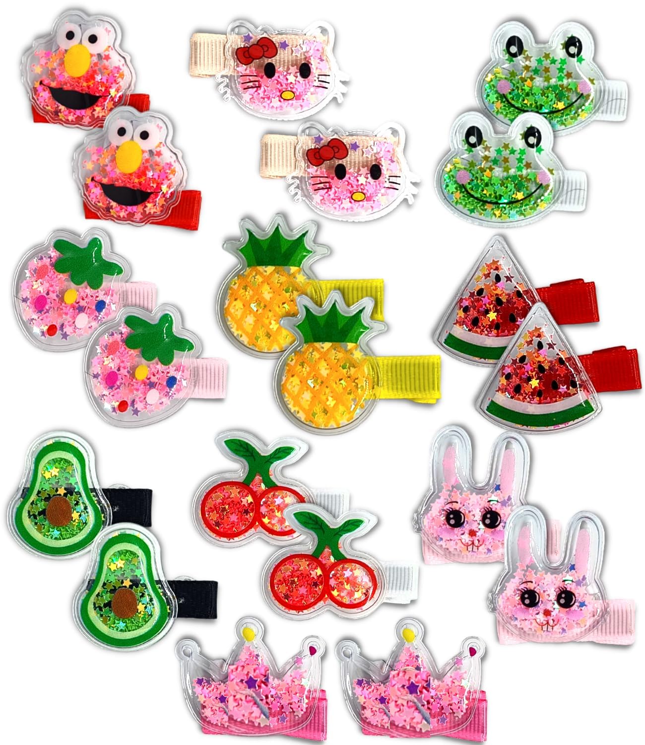 Quarya Hair Clips for Girls Kids Sequins Snap Hair Clips Non Slip Barrettes Tic Tac Hair Pins Transparent Shiny Cute Cartoon Characters (Combo of 20pcs in a Jar plus 2 Velvet Scrunchies) (B0CT3JVW79) Amazon Price History, Amazon Price Tracker
