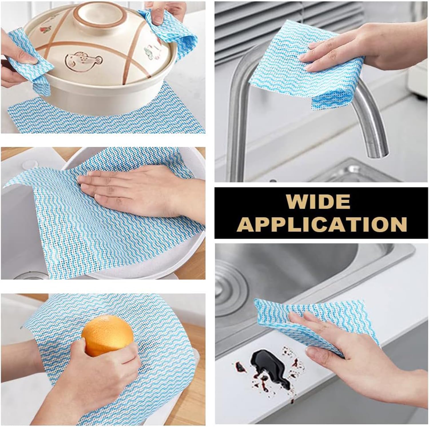 DALUCI Reusable Kitchen Towel Roll Wipes – Super Absorbent Cleaning Cloth | Washable Kitchen Roll & Tissue Paper Roll for Home & Kitchen | Multipurpose Cleaning Accessories (1 Roll, 80 Pulls) - Image 7 thumbnail