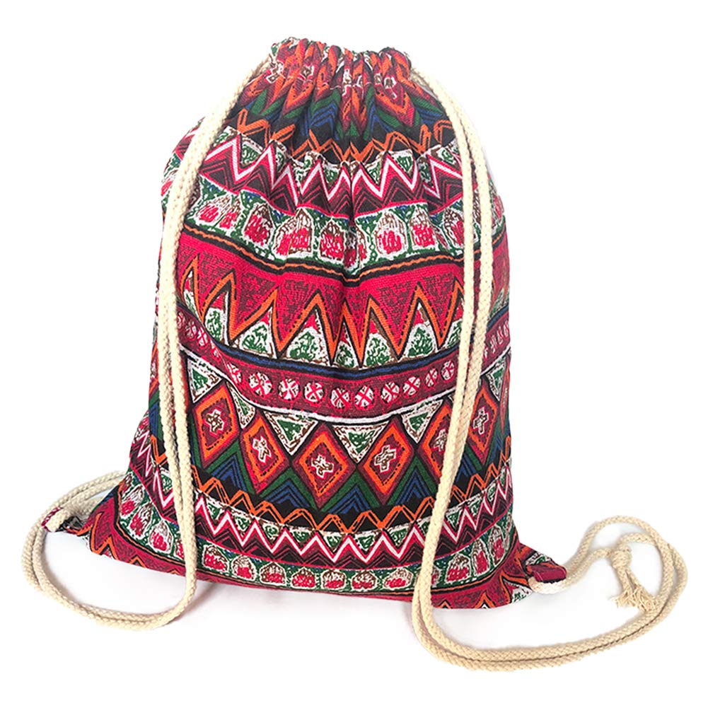 Gym Sack Bag Drawstring Backpack Sport Bag for Men & Women Lighty Travel Backpack (Red)