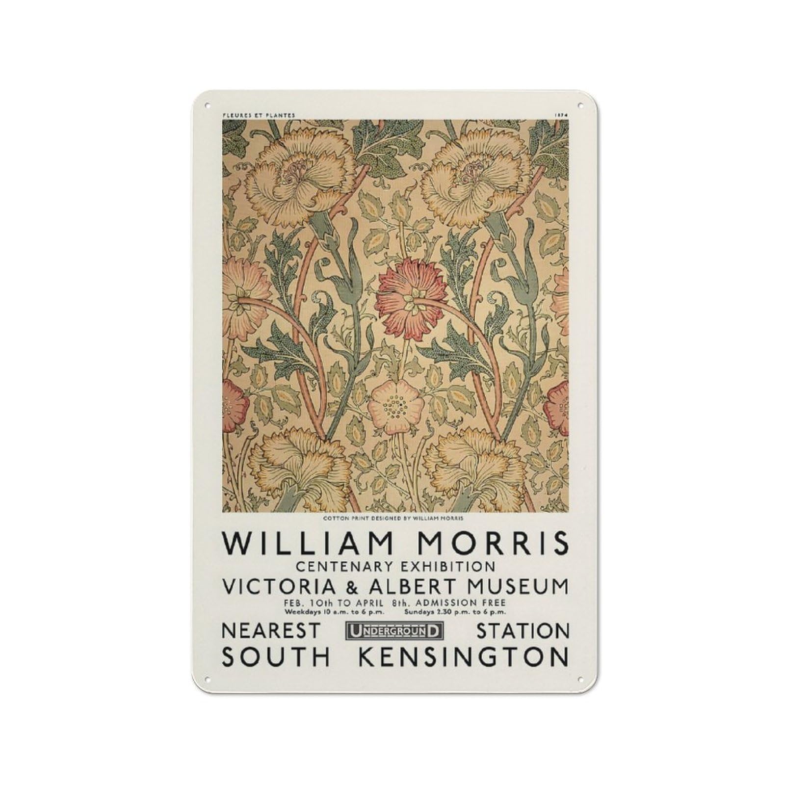 Junmoney Style-20 William Morris Retro Metal Sign 30X20cm For Café Or Restaurant, Gift For Restaurant Decor Fans During The Christmas Season