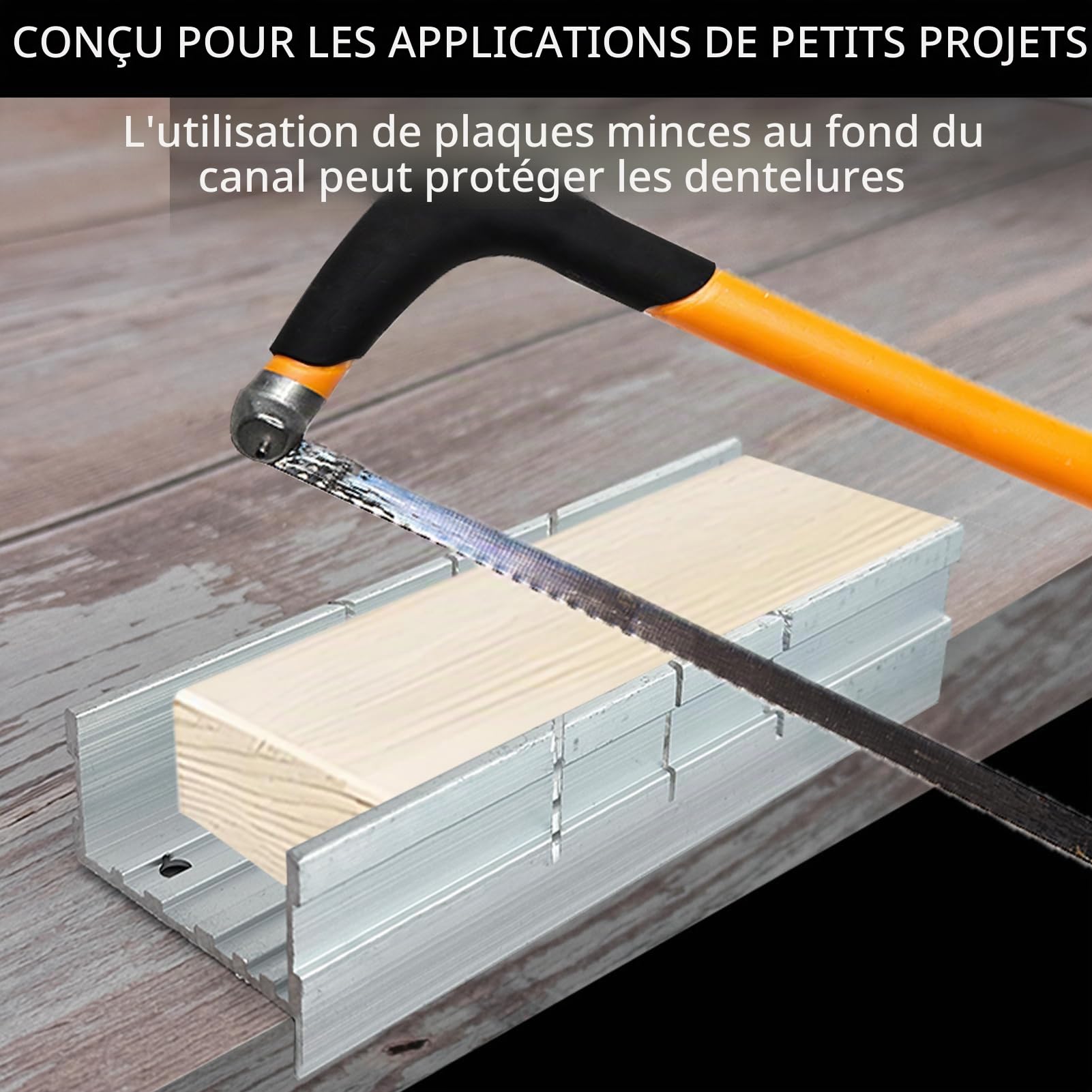 Petite boîte à onglets en métal argenté de 13 cm - Construction en aluminium et en acier - Pour bricoleur, menuisier