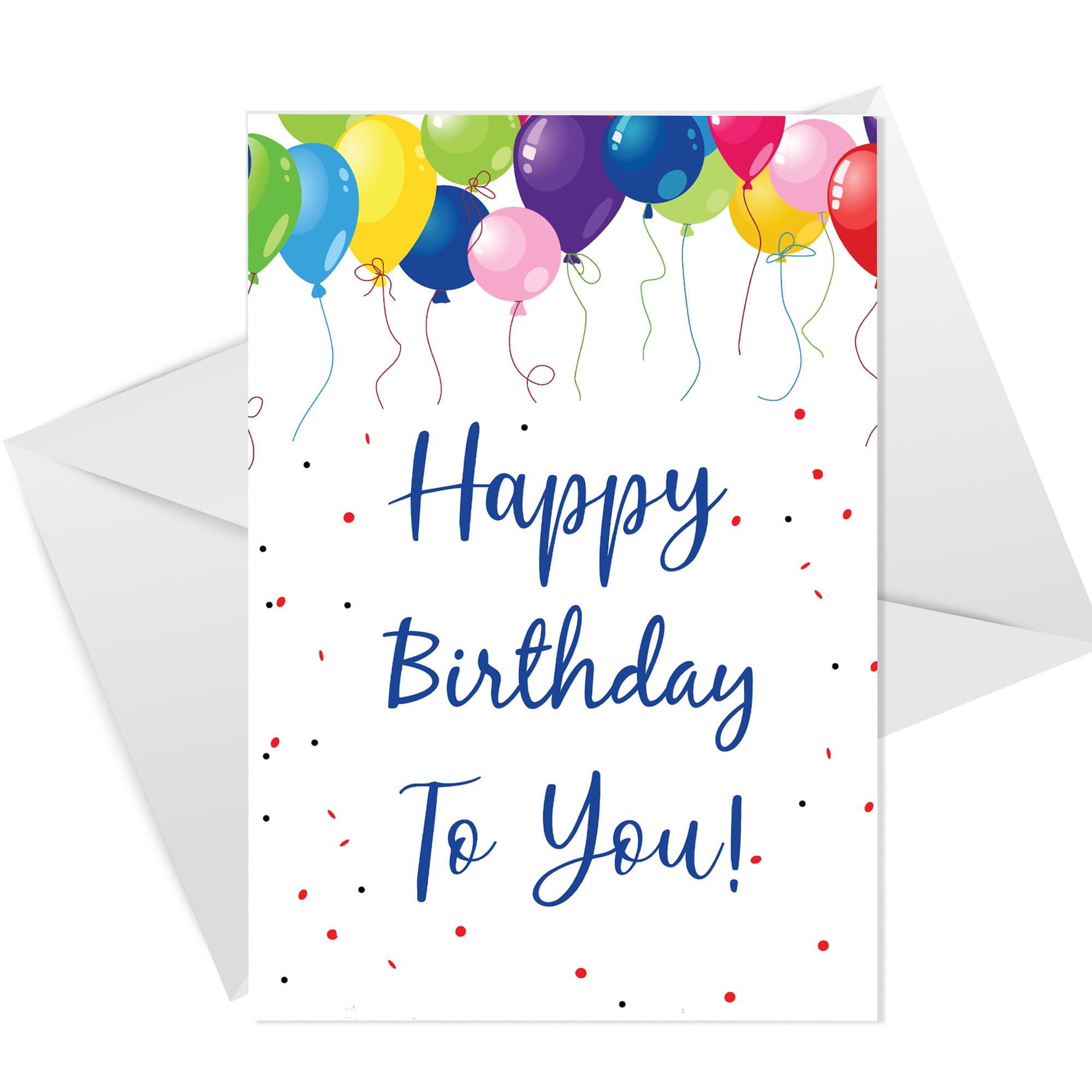RED OCEAN Happy Birthday Card For Him Her Friends Birthday Wishes Gift Card Balloons For Son Daughter