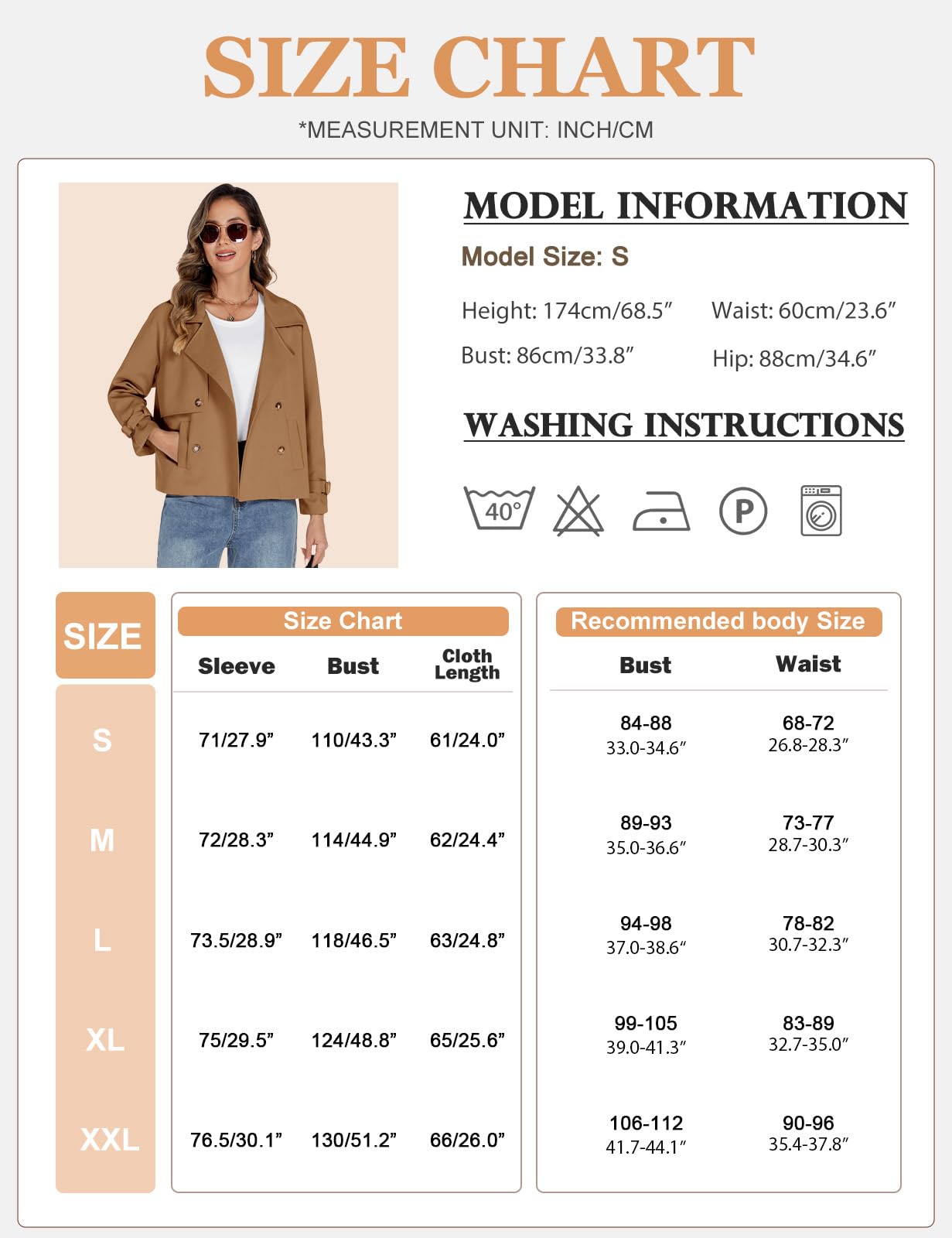 Tuopuda Trench Court Femme Trench Coats Printemps Automne Double Boutonnage Blazer Manteau Jacket Col Rabattu Classique Coupe Vent Veste OL Bureau Affaires Outerwear Léger Casual