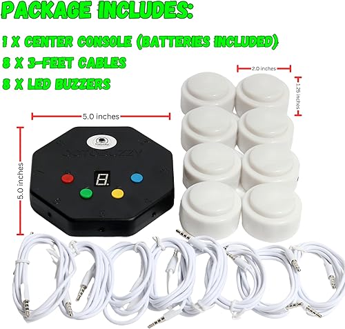 Miniatura 2 de Trebisky Zumbador para espectáculos de juegos, prueba educativa y en el aula, noche de juegos familiares, trivia de peligro, juego de 8 zumbadores