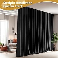 Vista 8 de Riel de cortina de techo flexible para montaje en techo o pared, divisor de habitación resistente para sala de estar, dormitorio, ducha