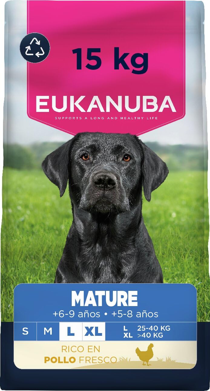 Eukanuba, Dry Dog Food with Fresh Chicken for Large Breeds - Premium Dry Food for Medium Dogs, 15 kg