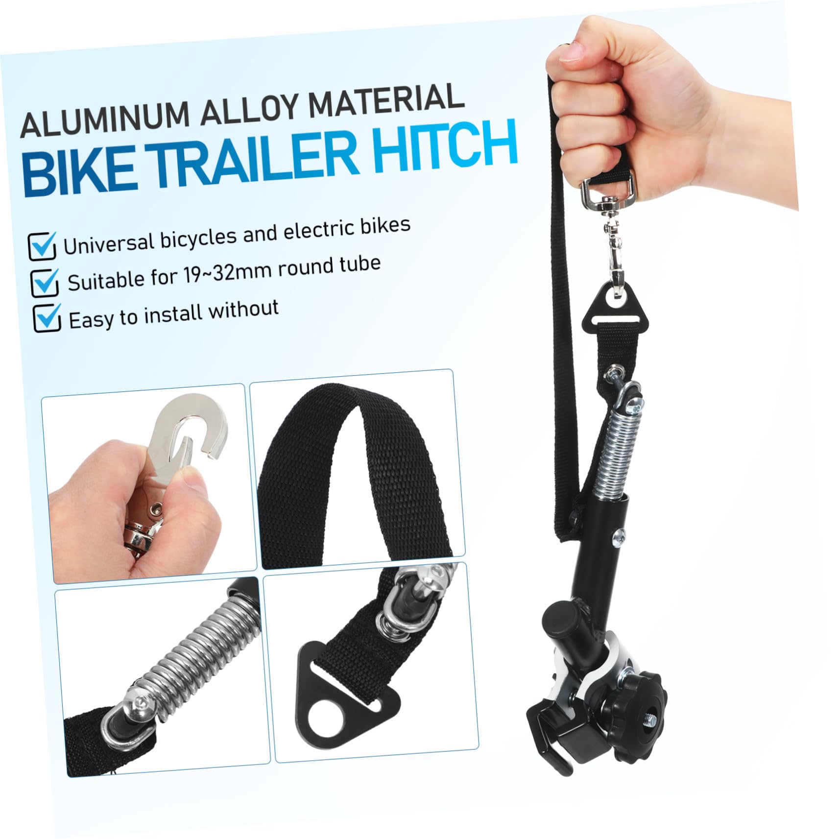Fahrradanhängeradapter aus Aluminiumlegierung und Stahl Verbindungsstück für Fahrradanhängerbefestigung Kompatibel mit E-Bikes Rundes Rohr für Sichere Kupplung