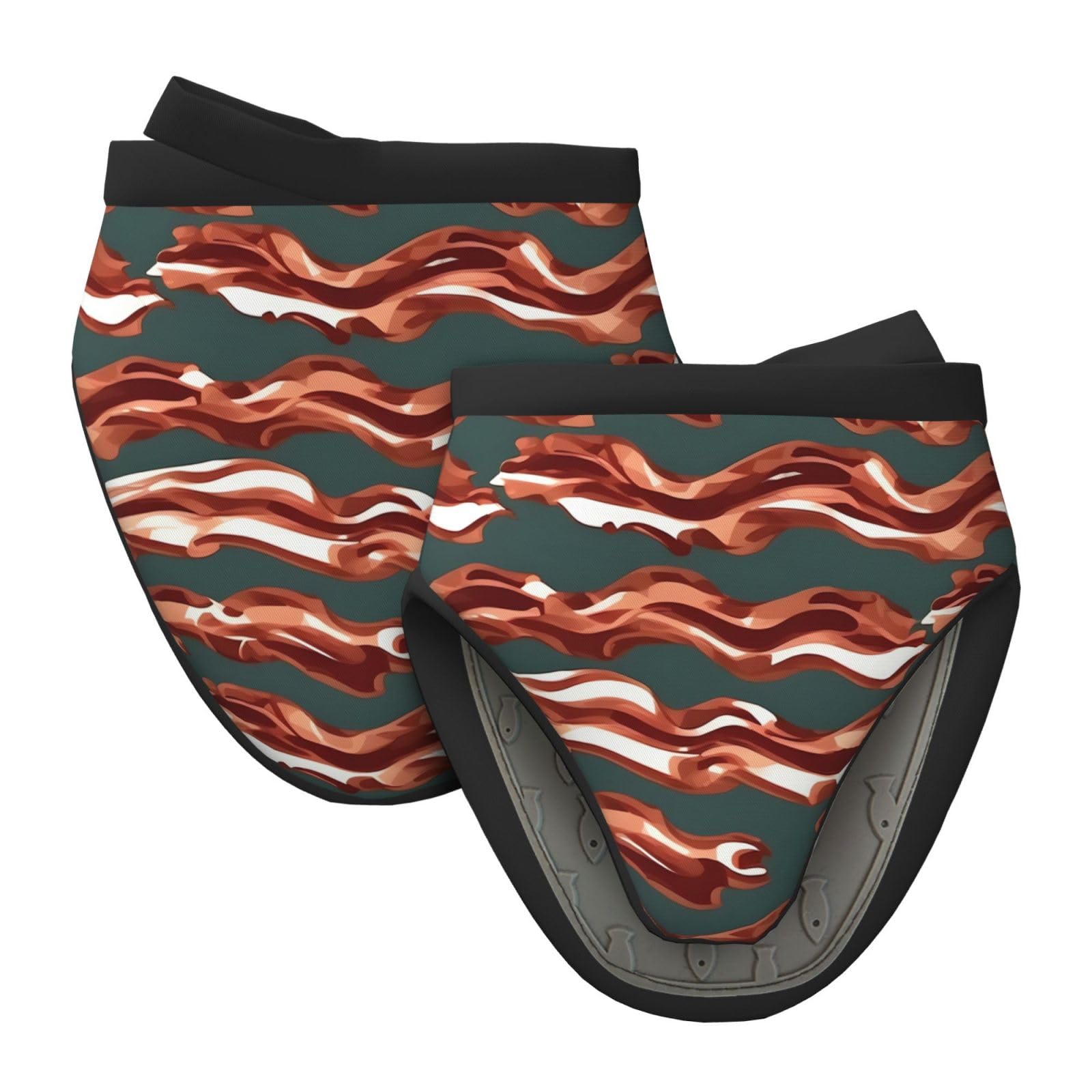 Gants de cuisine en silicone résistants à la chaleur motif bacon