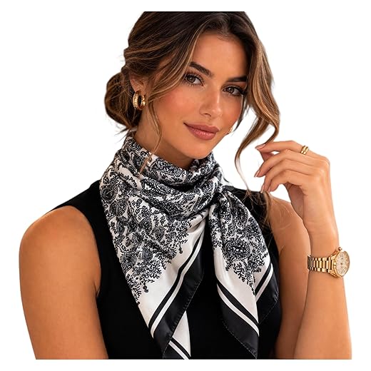 Lenço Xale Echarpe Feminino De Cetim Seda 90x90cm Estampado