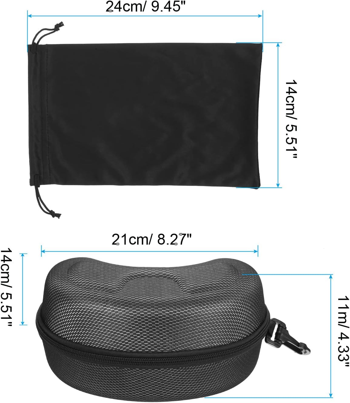 PATIKIL Snow Goggle Bag & Cases EVA Glass Case with Microfiber Ski Goggles Pouch for Eyeglass Sunglasses