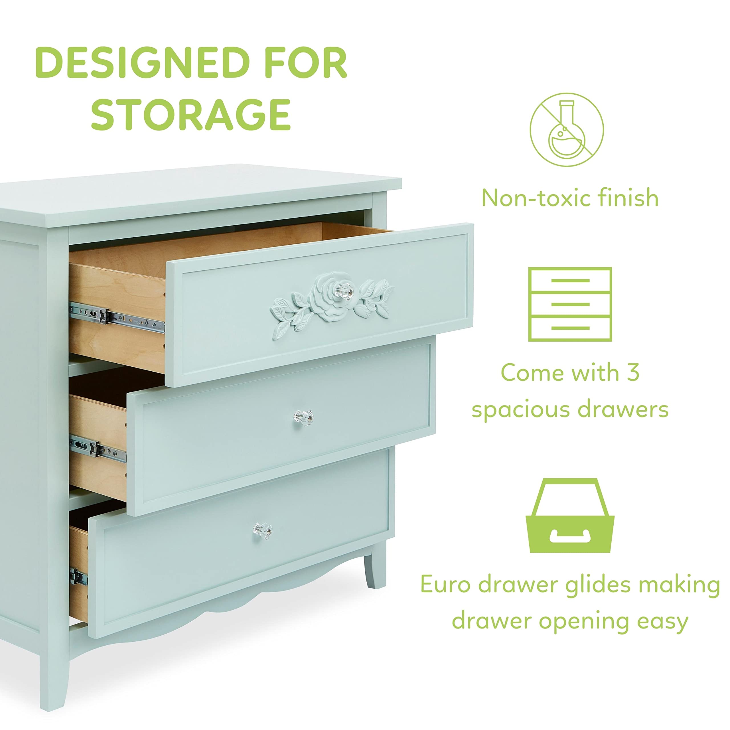 Rose Tiana Three Drawer Dresser In Seafoam Green Made Sustainable |  Desertcart Cayman Islands