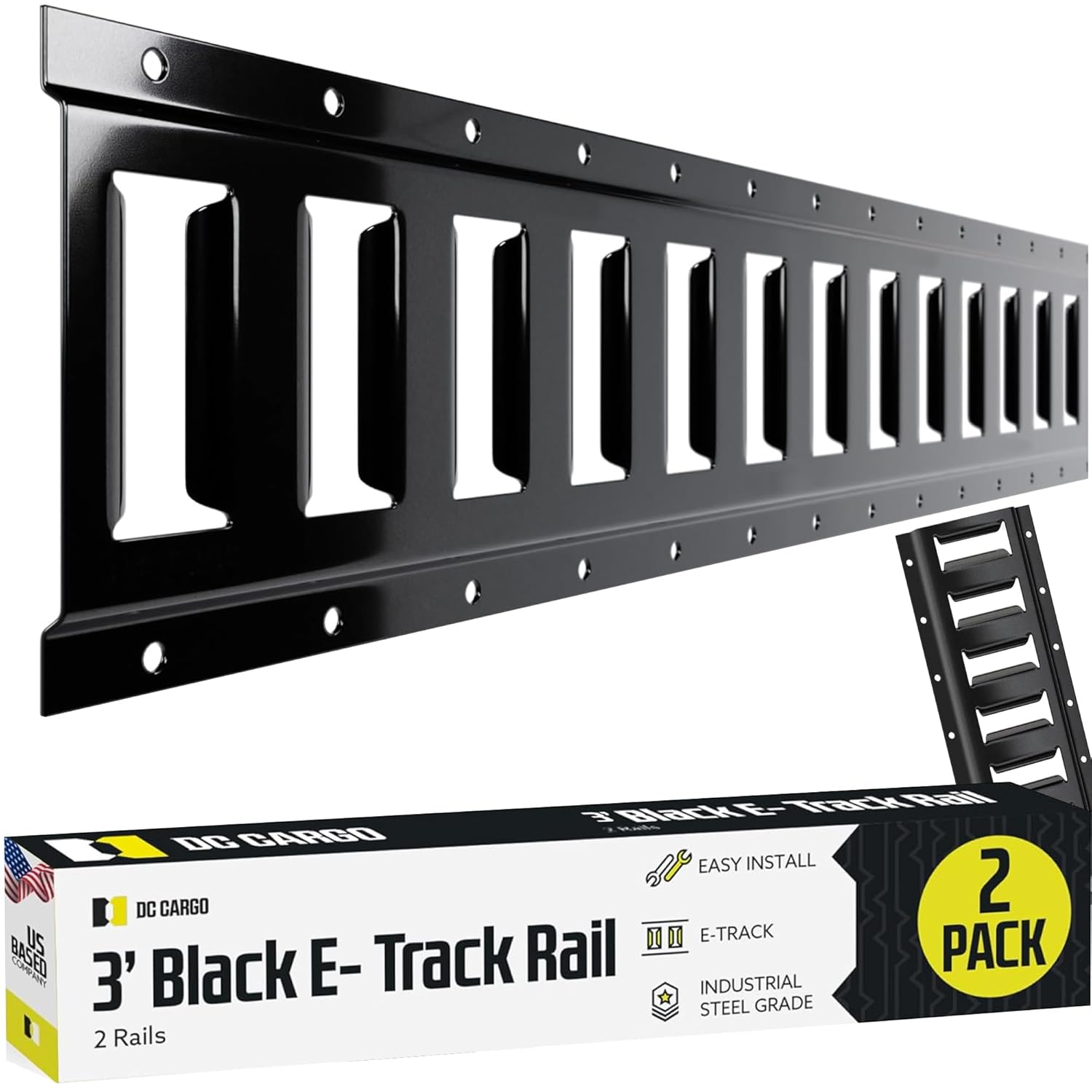 DC Cargo E Track Rail Kit 3 Ft 2-Pack – Galvanized Steel view 8
