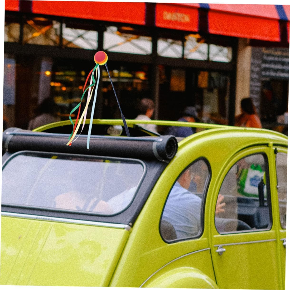 3pcs Colorful Car Antenna Ball with Ribbon Splashproof Auto Antenna Topper Vehicle Decoration Easy Install Exterior Accessory for Cars and Trucks