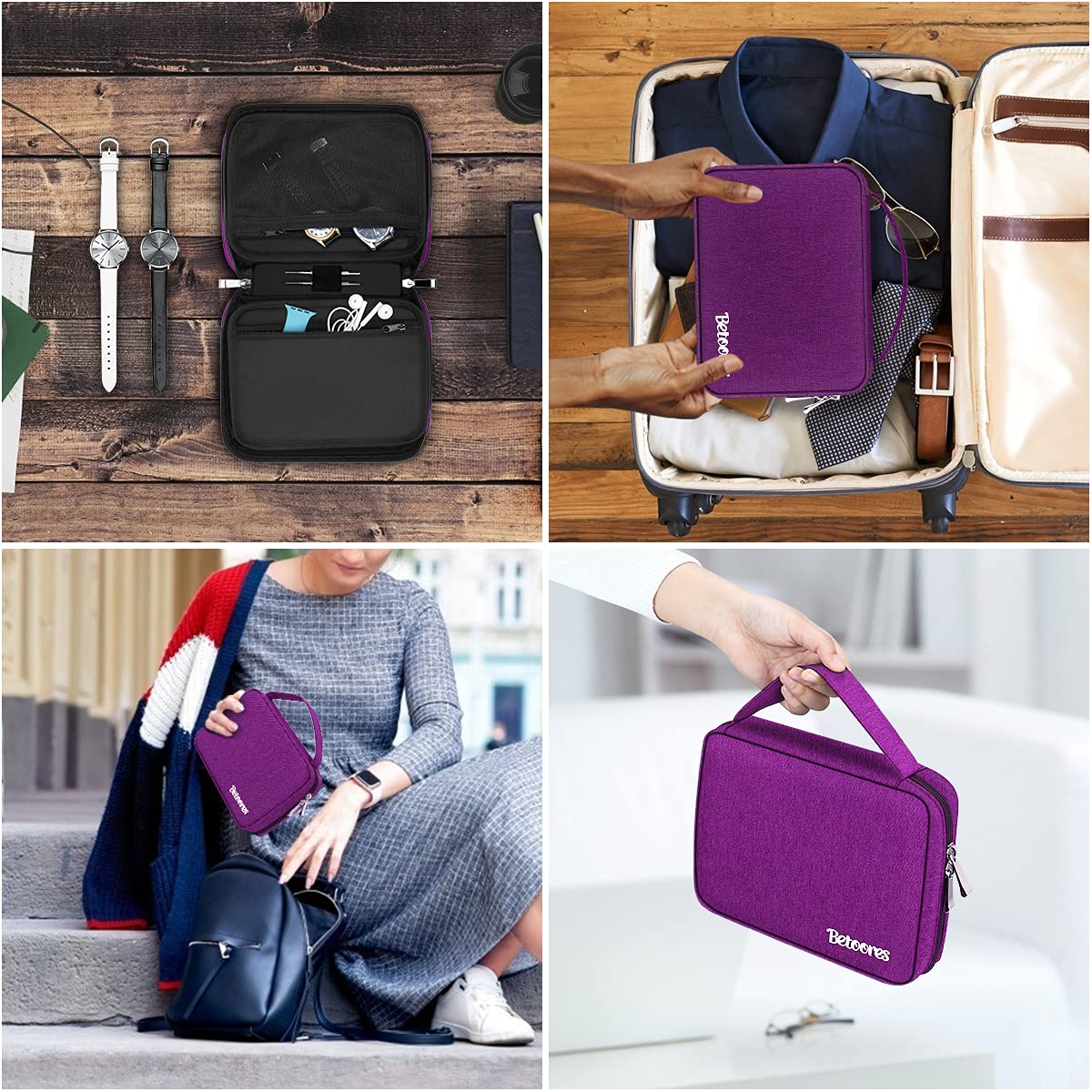 Bolsa de Organizador de Correa de Reloj, Caja de Almacenamiento de Correa de Reloj Caber 40 Bandas de Reloj, Estuche Bolsa para Correa de Smartwatch para Cable, Alfiler
