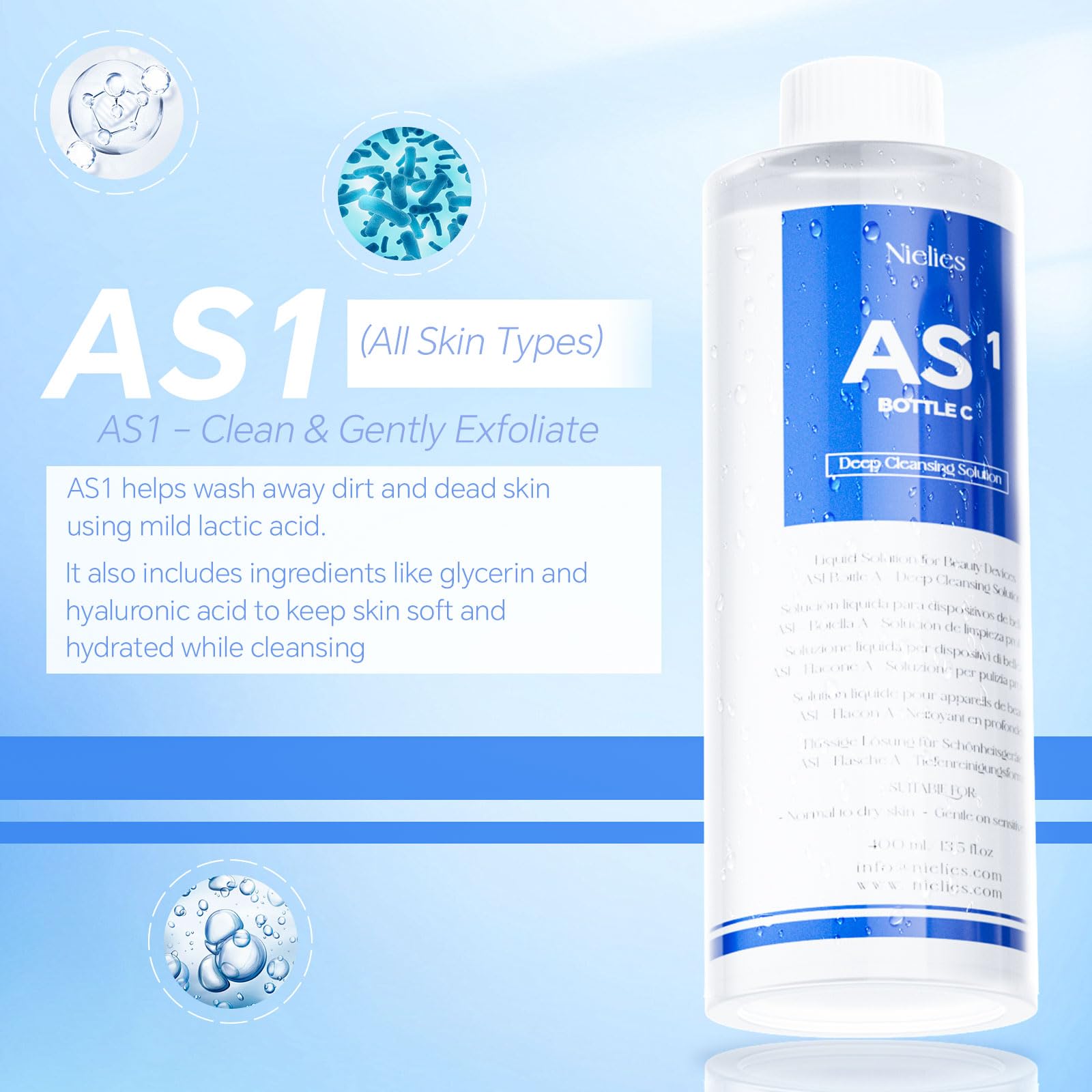 AS1 Hydro Facial Serum Peeling Solution, 3 x 400ml
