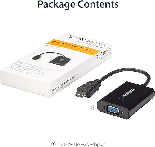 Vista 13 de StarTech.com Cable HDMI a VGA – 6 pies 6.6 ft – 1080p – Conversión activa – Cable adaptador HDMI a VGA para su monitor / pantalla VGA (HD2VGAMM6)